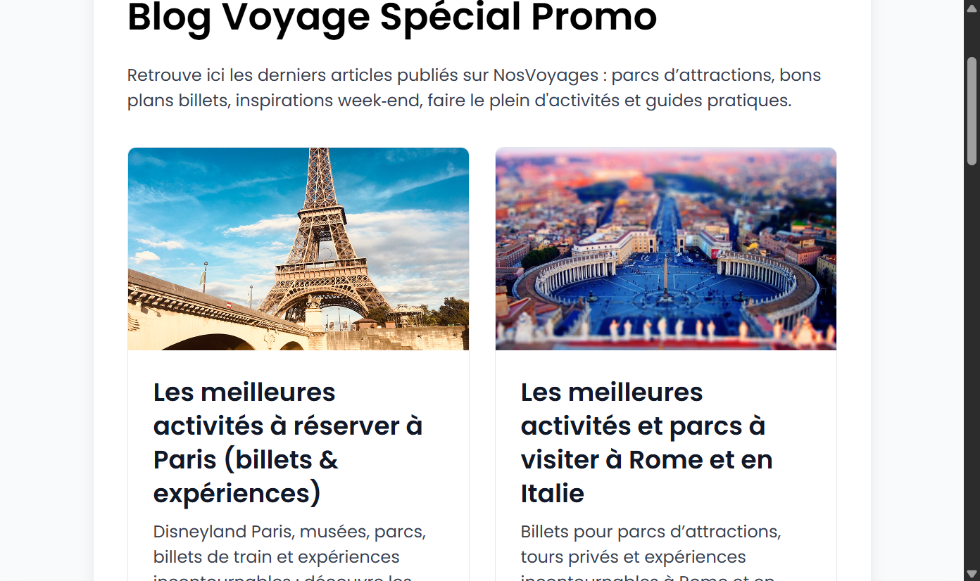 Page du blog NosVoyages